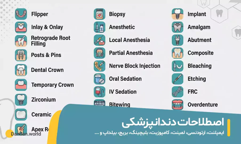 اصطلاحات دندانپزشکی به انگلیسی